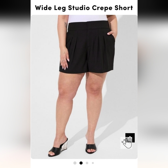 Torrid Black Wide Leg Studio Tailored Short, Plus size 26 NWT - Picture 5 of 14